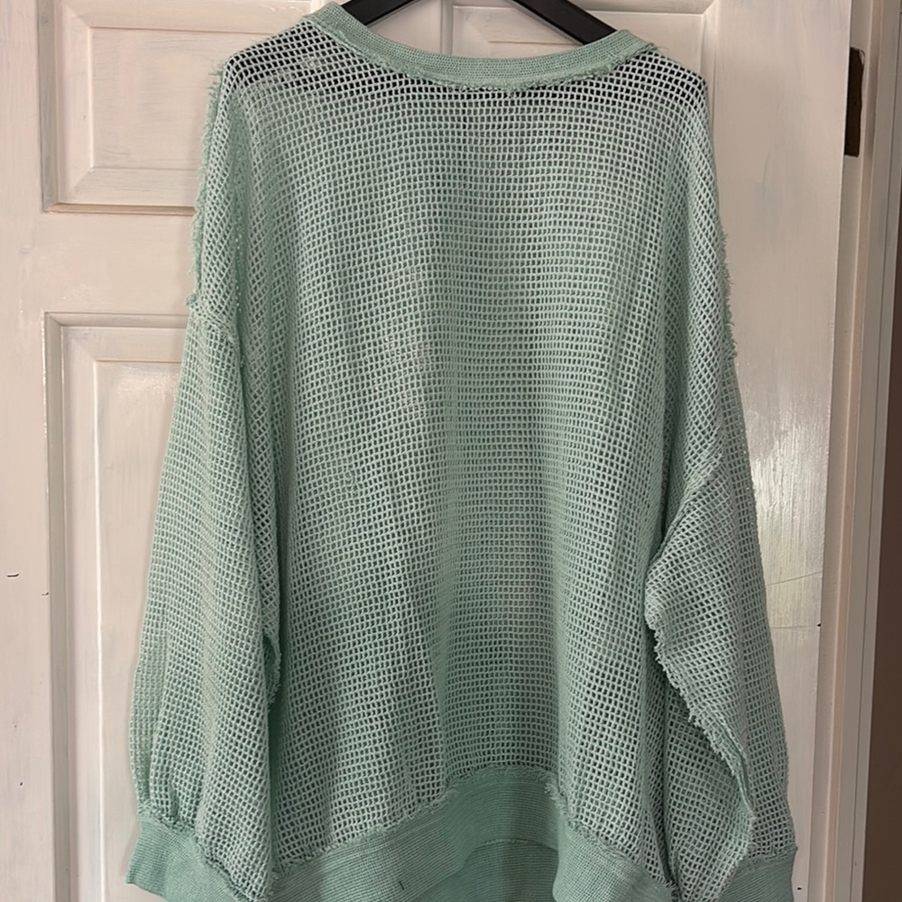 POL Mint Green Mesh Sweater